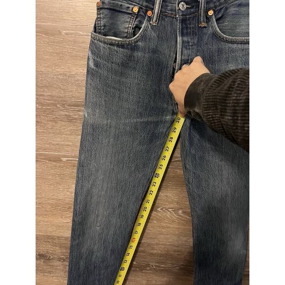 RE/DONE Levi’s Jeans Women's 23 Blue 501 High Rise Skinny Distressed Butterfly - Picture 10 of 10